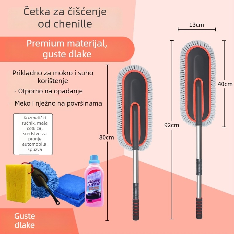 Mop za pranje auta od chenille materijala, mekani vlasi, marka Oka star, zaštita laka, mogućnost prilagođavanja