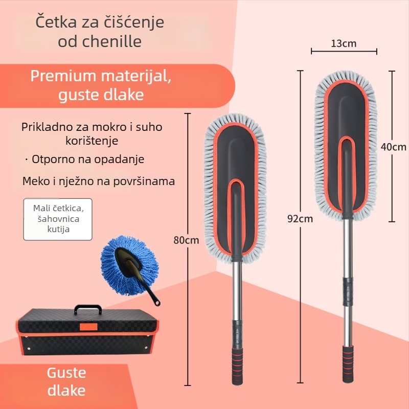 Mop za pranje auta od chenille materijala, mekani vlasi, marka Oka star, zaštita laka, mogućnost prilagođavanja