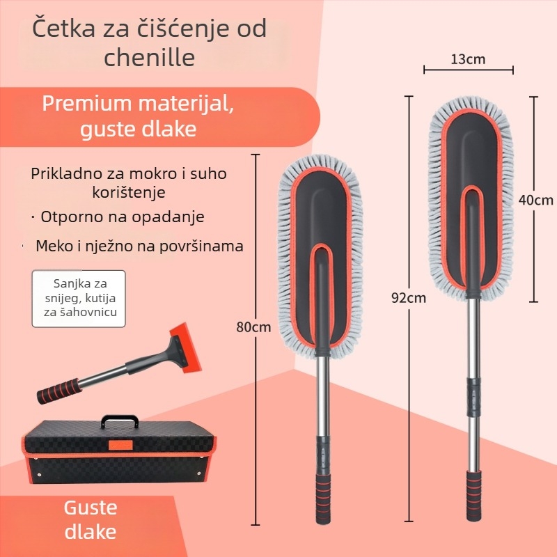 Mop za pranje auta od chenille materijala, mekani vlasi, marka Oka star, zaštita laka, mogućnost prilagođavanja