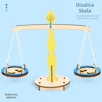 Drvena balansna vaga s polugom – DIY, edukativna igra iz fizike za djecu 7–14 godina, razvoj vještina kroz praktično učenje