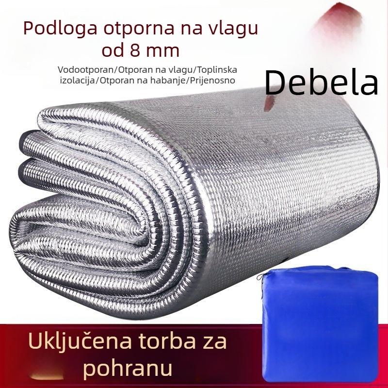 Kamping madrac s aluminijskom folijom, otporan na vlagu, za vanjsku upotrebu, 2–4 osobe, vodootporna podloga za kampiranje i piknik