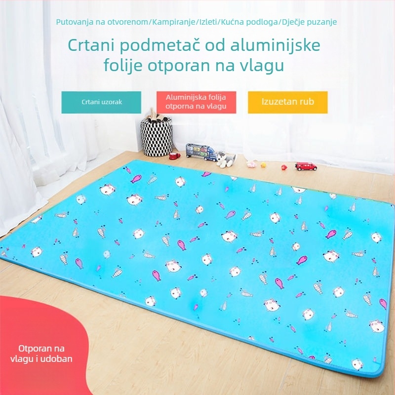 Kamping madrac s aluminijskom folijom, otporan na vlagu, za vanjsku upotrebu, 2–4 osobe, vodootporna podloga za kampiranje i piknik