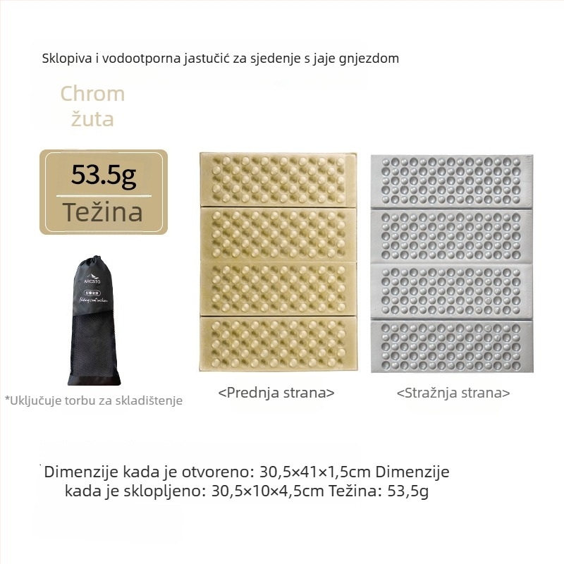 ARCSTG Vanjski sklopivi EVA madrac s aluminijskom folijom i Egg Nest tkaninom, AZ-01, za 1–2 osobe, protuklizni i vodootporni