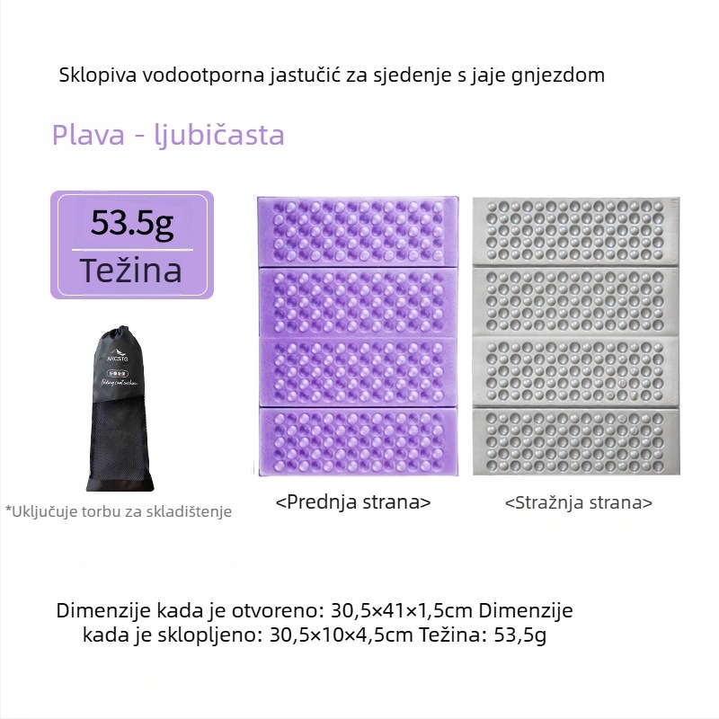 ARCSTG Vanjski sklopivi EVA madrac s aluminijskom folijom i Egg Nest tkaninom, AZ-01, za 1–2 osobe, protuklizni i vodootporni