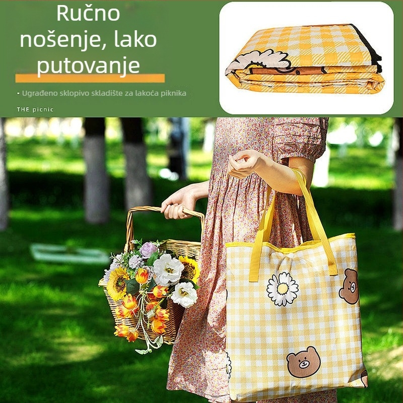 Piknik prostirka - vlagootporna i vodonepropusna, debela, toplinska izolacija s aluminijskom folijom - prijenosna za plažu