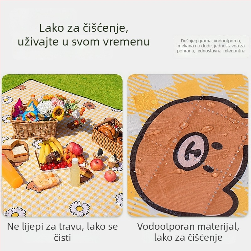 Piknik prostirka - vlagootporna i vodonepropusna, debela, toplinska izolacija s aluminijskom folijom - prijenosna za plažu