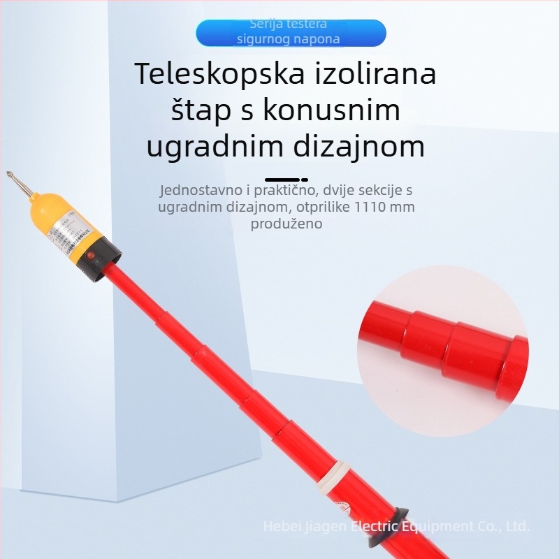 Visokonaponski električni tester sa zvučnim i svjetlosnim alarmom, teleskopski indikator 10 kV, testna šipka i testno pero