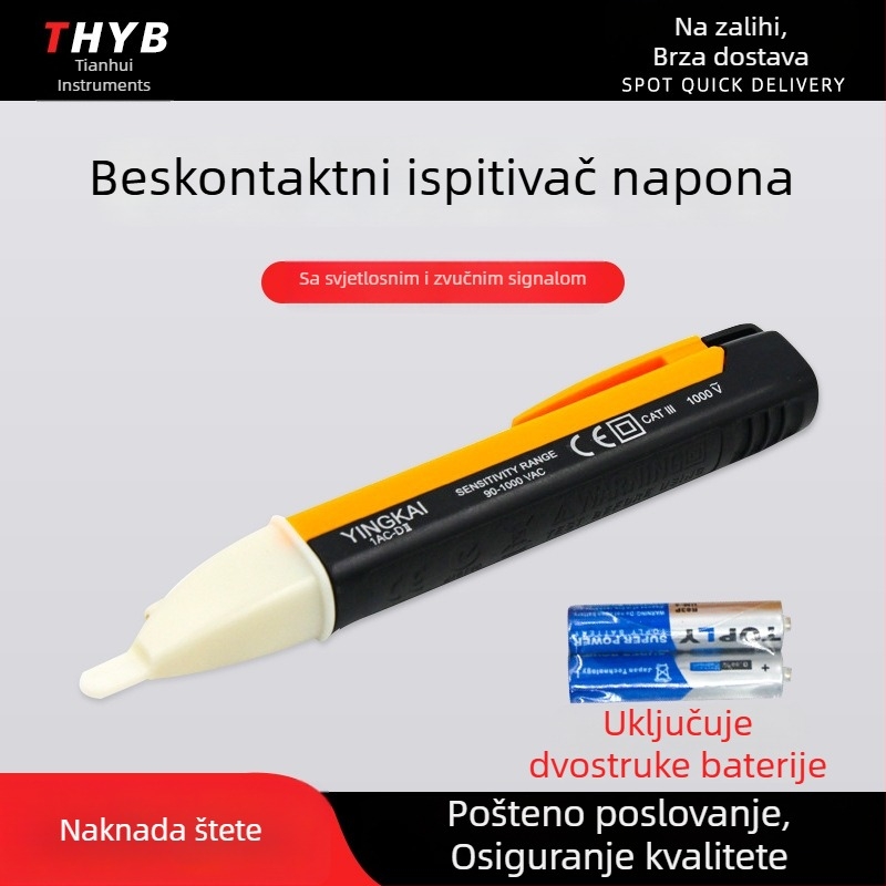 Yingkai 1CA-D ne-kontaktni tester napona s LED rasvjetom i tester baterije