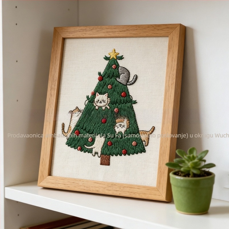 DIY set za izradu božićnog drvca s ljepilom na stražnjoj strani i vodotopnom netkanom tkaninom, nordijski stil, mogućnost prilagođavanja, za dnevni boravak