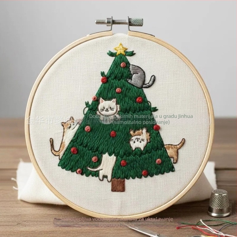 DIY set za izradu božićnog drvca s ljepilom na stražnjoj strani i vodotopnom netkanom tkaninom, nordijski stil, mogućnost prilagođavanja, za dnevni boravak