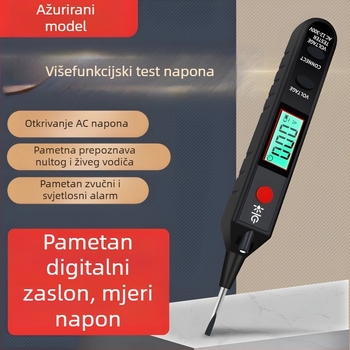 Električarski višenamjenski tester napona s digitalnim zaslonom – test živog/neutralnog vodova i kontinuitet