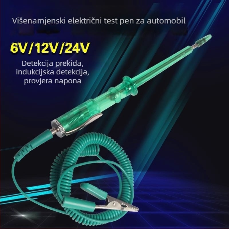 Višenamjenski tester napona za automobil, olovka za mjerenje 6V/12V/24V, testna lampica i provjera sklopova