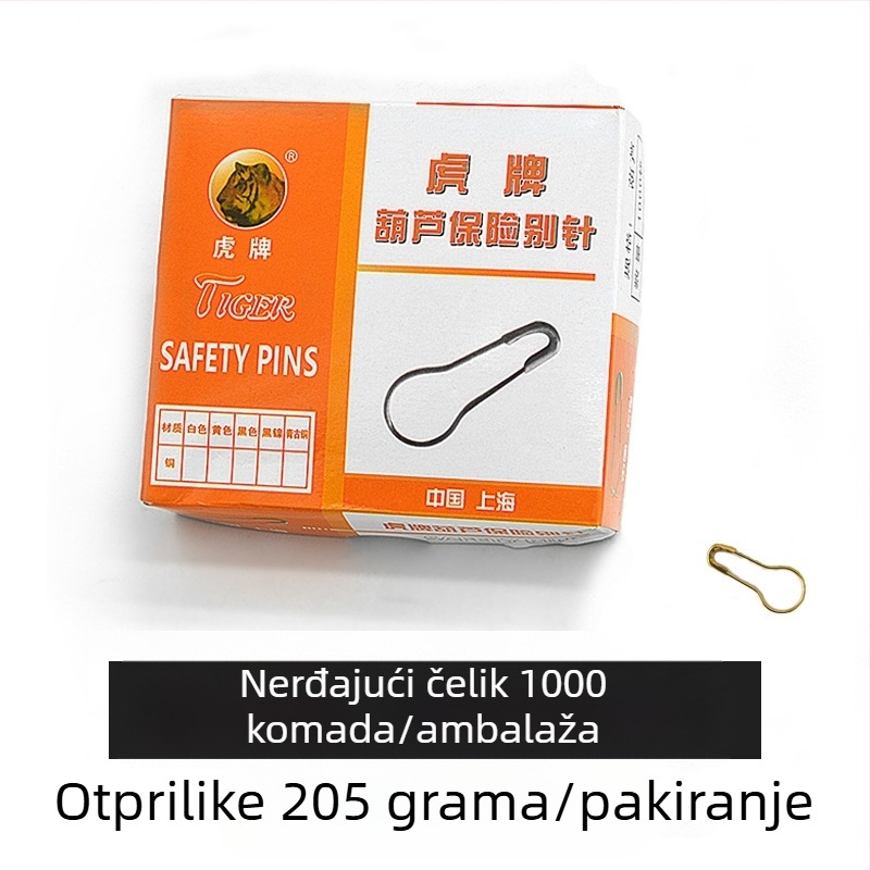 Tiger brend nehrđajući čelik sigurnosna igla u obliku bundeve, Serija 01, Pakiranje 1000 kom