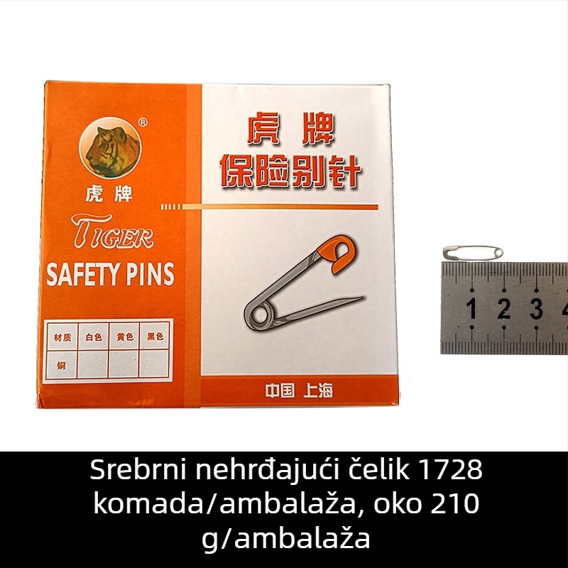 Tiger brend nehrđajući čelik sigurnosna igla u obliku bundeve, Serija 01, Pakiranje 1000 kom