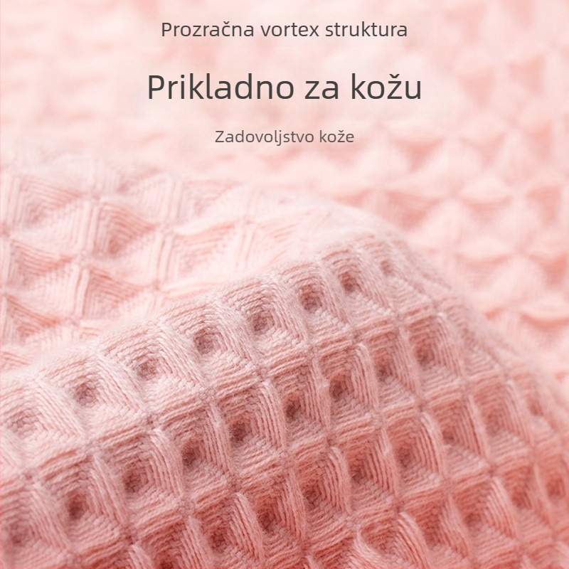 Unisex ogrtač za kupanje od 100% pamuka, dvostruki wafl sloj tkanine, debeli i upijajući, dugačak, za parove, jesen