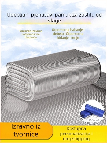 Dvostrani debeli kamping madrac s EVA i aluminijskom folijom, vodootporan, za 2–8 osoba