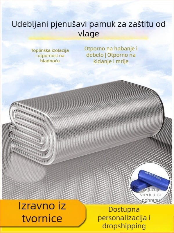 Dvostrani debeli kamping madrac s EVA i aluminijskom folijom, vodootporan, za 2–8 osoba