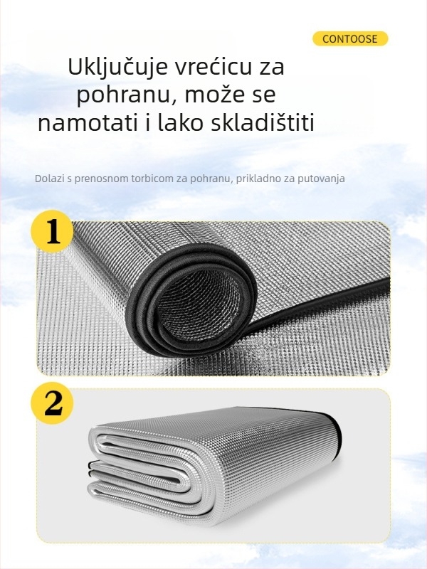 Dvostrani debeli kamping madrac s EVA i aluminijskom folijom, vodootporan, za 2–8 osoba