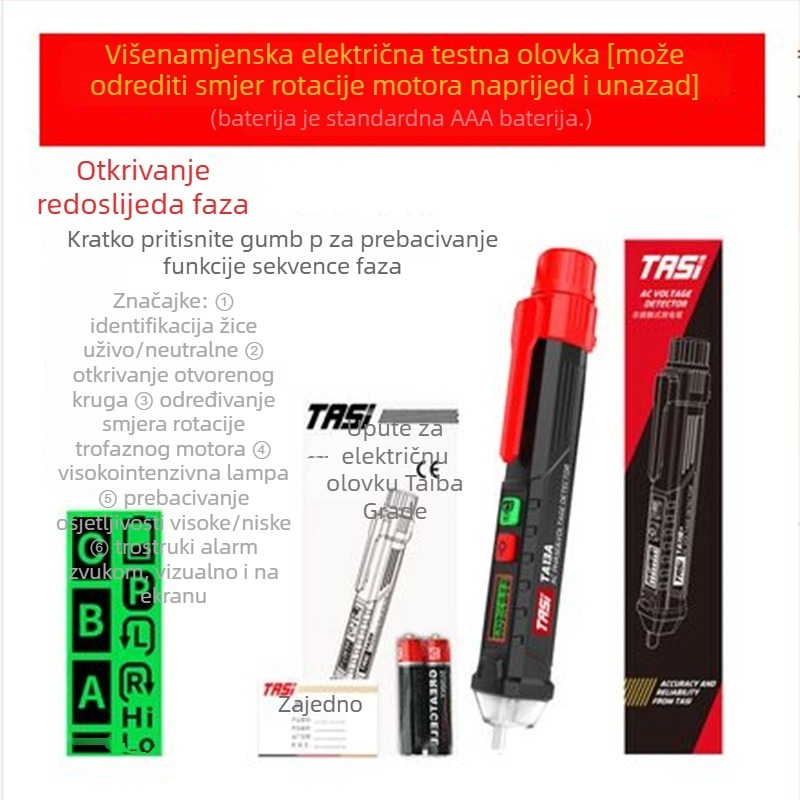 Bezdototni tester napona s zvučnim i vizualnim signalom TA11B+/13A/881A