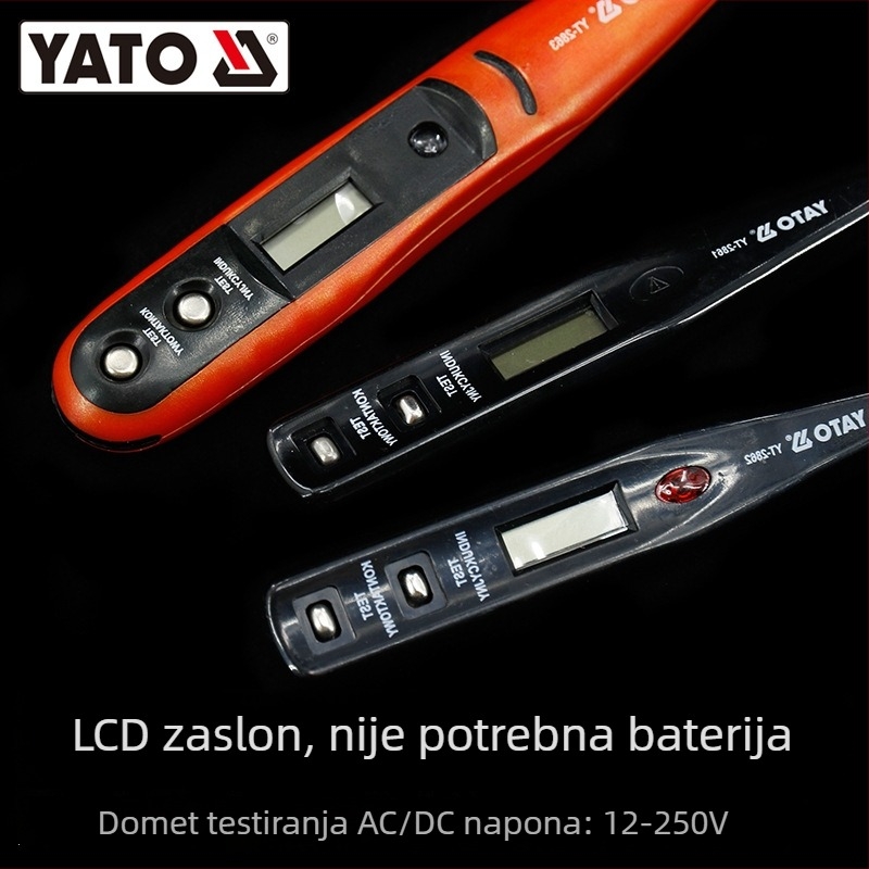 Yato električna testna olovka s digitalnim zaslonom – višenamjenski tester za elektroinstalacije u zgradama
