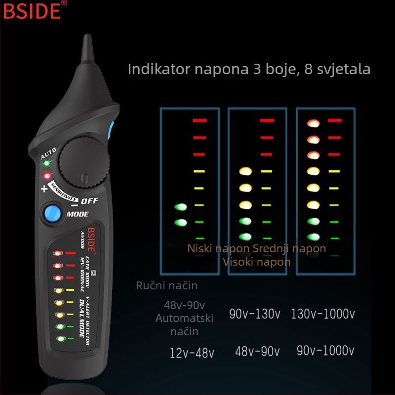 AVD06 inteligentni indukcijski tester napona s detekcijom prekida linije i akustno‑optičkim alarmom za električare