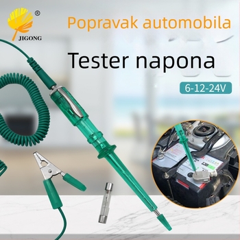 Automobilski tester električnih krugova – 6V-12V-24V, tester baterije i krugova, zelena LED