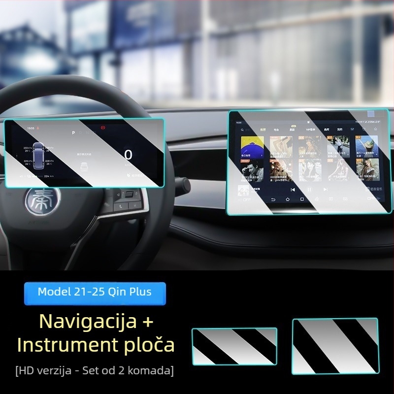BYD Qin Plus DM-i navigacijski zaslon – zaštitna folija PET s nano premazom, otporna na ogrebotine i habanje, anti-prstni otisci i masnoće, termička otpornost
