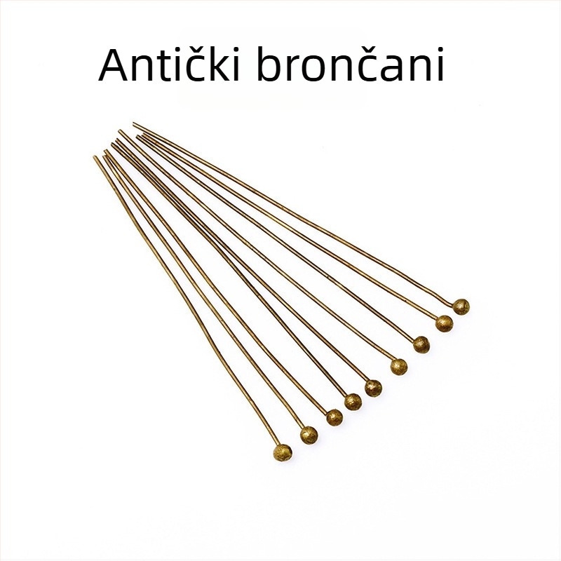 Set 1000 ručno izrađenih bakrenih pinova s kuglastom glavom za perlice, za izradu nakita DIY, spojni pinovi za privjeske