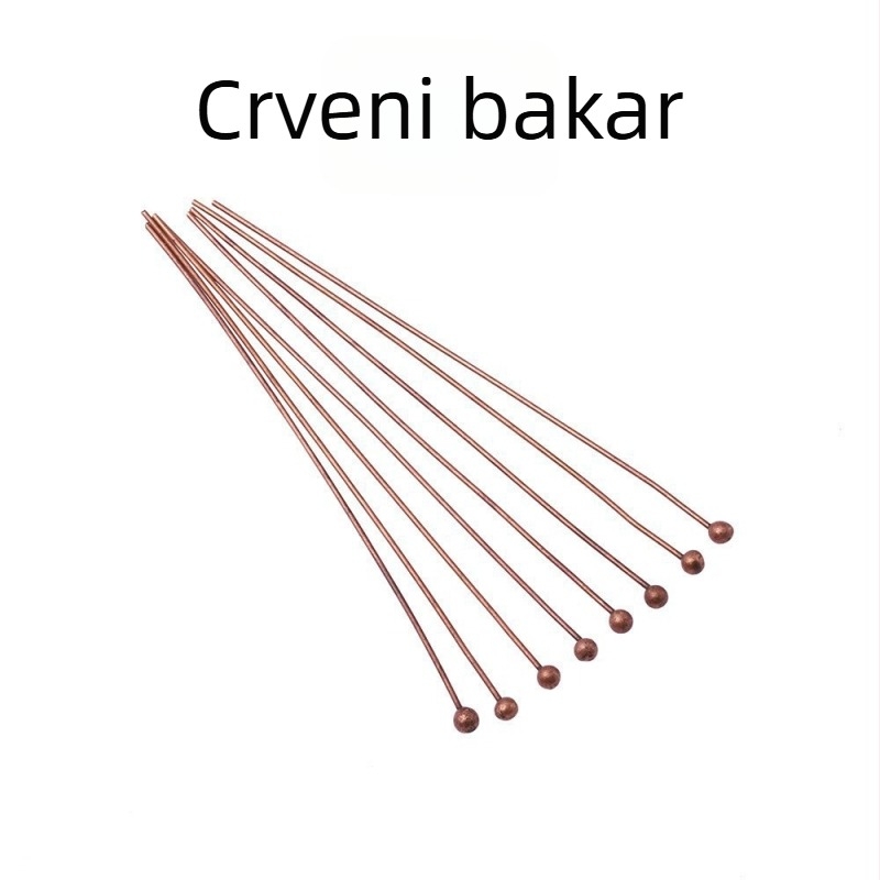 Set 1000 ručno izrađenih bakrenih pinova s kuglastom glavom za perlice, za izradu nakita DIY, spojni pinovi za privjeske