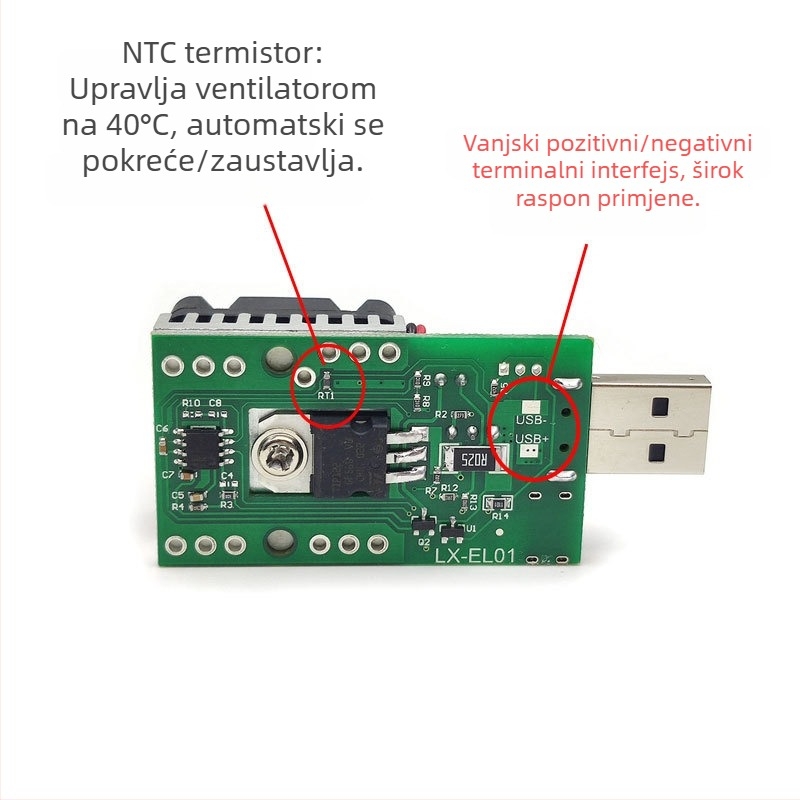 30W prilagodljivo elektroničko opterećenje s konstantnim tokom za USB, testiranje DC napona i struje, ploča za pražnjenje i starenje pri 20V