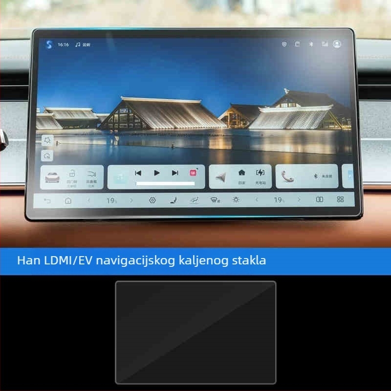 Zaštitno staklo za navigacijski zaslon BYD Han L (središnja konzola) – kaljeno staklo, zaštita od ogrebotina, otisci prstiju