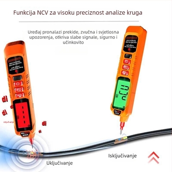 XIAOCETOOL tester napona s velikim zaslonom i pametnom indukcijom za neutralnu/faznu liniju te otkrivanje prekida u vodiču