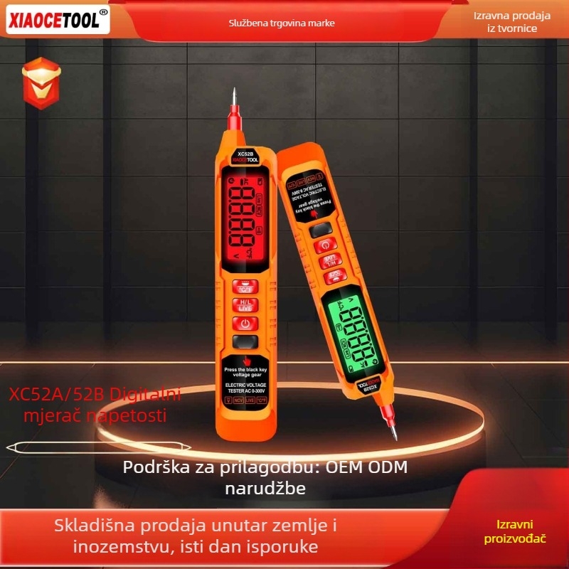 XIAOCETOOL tester napona s velikim zaslonom i pametnom indukcijom za neutralnu/faznu liniju te otkrivanje prekida u vodiču