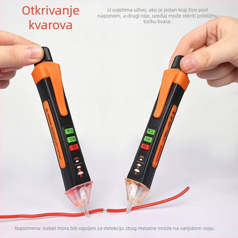 NJTY T02A Bezkontaktni tester napona za električare, inteligentna detekcija, 12–1000 V