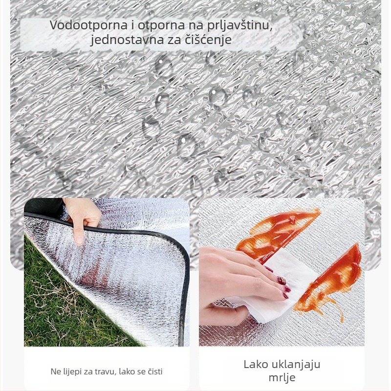 Kampinski madrac protiv vlage s aluminijskom folijom i bisernim pamukom, protuklizni, model YLBD-D001, za 4–6 osoba