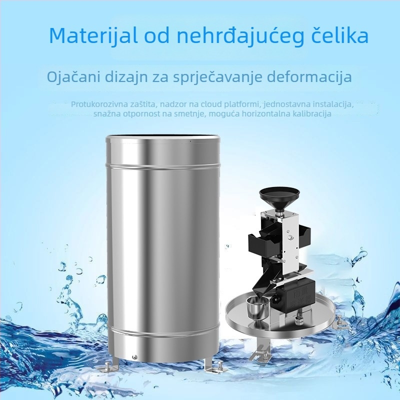 Dvostruki kipući kišomjer od nehrđajućeg čelika; izlazi RS485 i analogn 4-20mA/0-10V; rezolucije impulsa 0.1–0.5 mm; temperaturni raspon -40°C do 80°C; model ZTS-3006S/3026