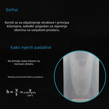 Plastični kišomjer – nastavno pomagalo za osnovnu školu, za unutarnju i vanjsku upotrebu, Pomelo Color