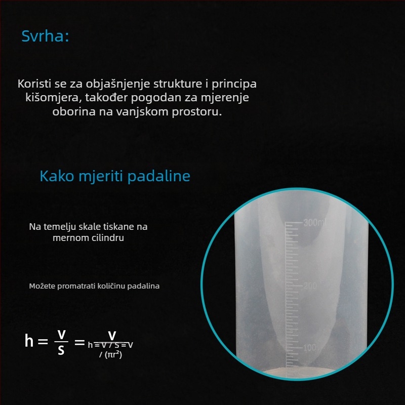 Plastični kišomjer – nastavno pomagalo za osnovnu školu, za unutarnju i vanjsku upotrebu, Pomelo Color