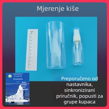 Edukativni komplet za mjerenje padavina s plastičnom čašom i mjernom trakom za mjerenje kiše i simulirane eksperimente