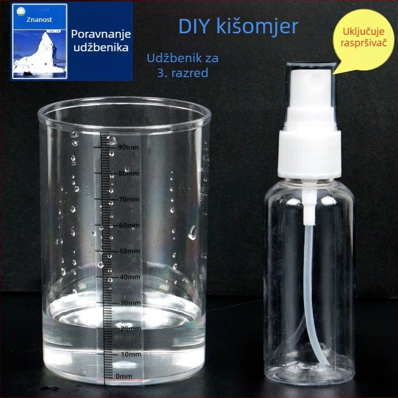 DIY set kišomjera – znanstveni eksperiment za djecu 7–14 godina, plastika, paket, video vodič uključen