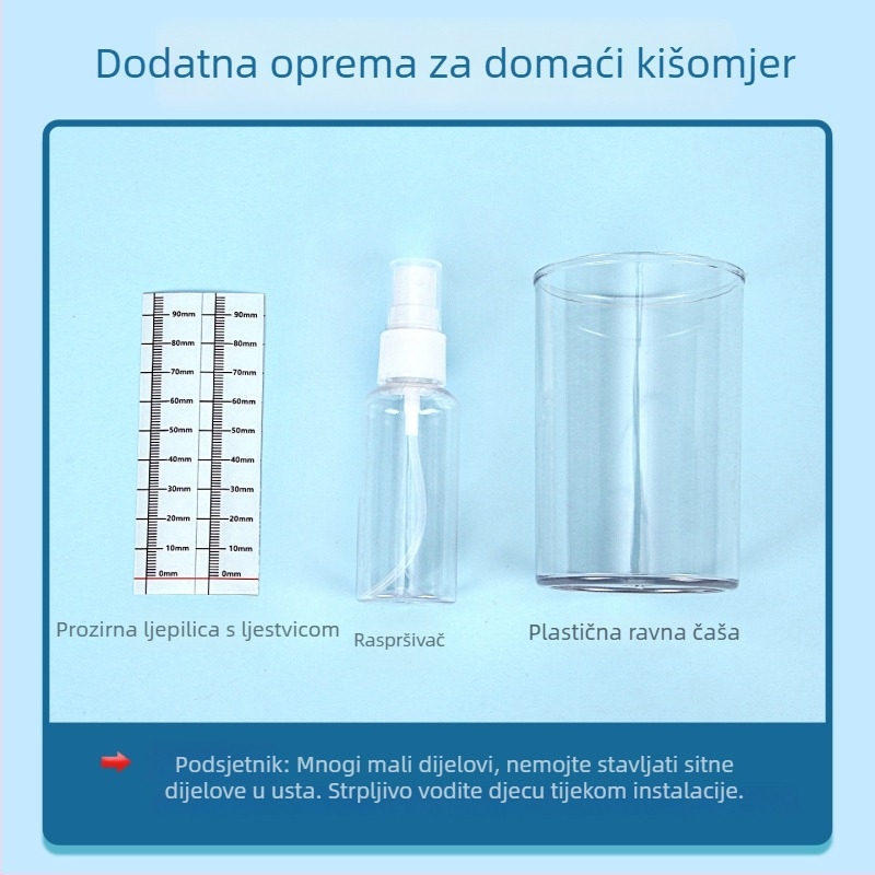 DIY set kišomjera – znanstveni eksperiment za djecu 7–14 godina, plastika, paket, video vodič uključen