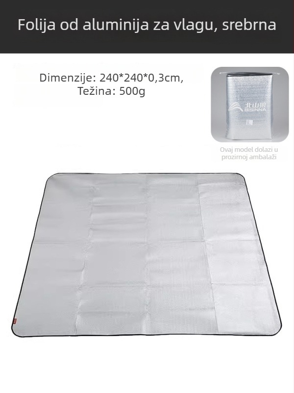 Bswolf Beishanlang vodootporna kampiranje podloga s aluminijskom folijom EVA, sklopiva za 3-5 osoba, model BSW-CL001, težina 0,3 kg