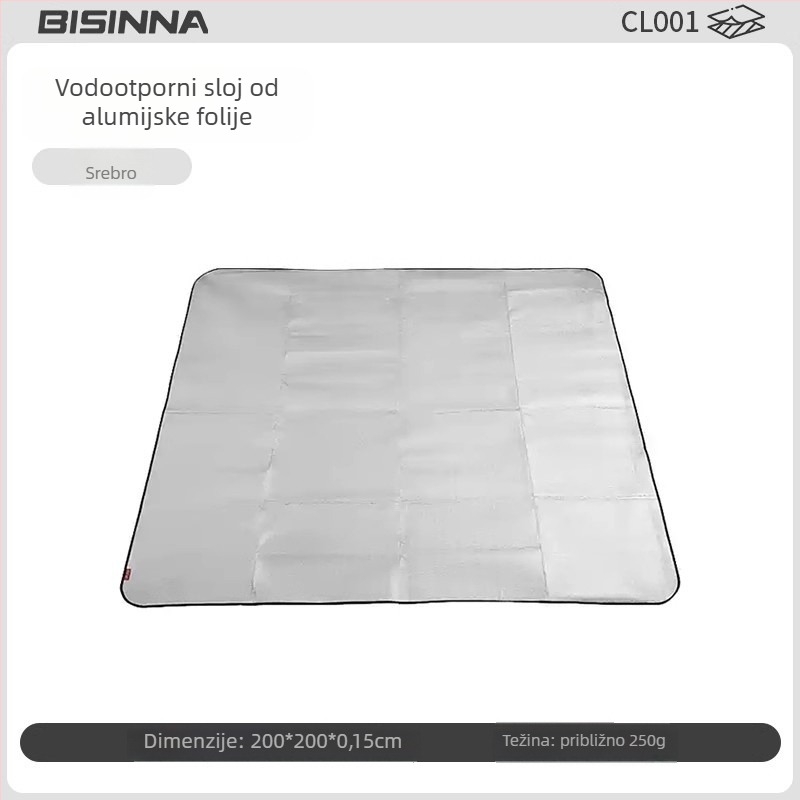 Bswolf Beishanlang vodootporna kampiranje podloga s aluminijskom folijom EVA, sklopiva za 3-5 osoba, model BSW-CL001, težina 0,3 kg