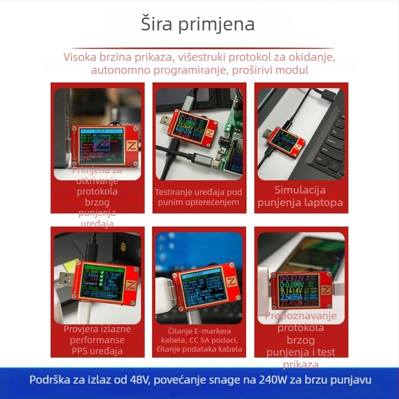PD USB tester napona — digitalni mjerni instrument za struju, 48V, za popravke mobitela i telekomunikacijskog održavanja