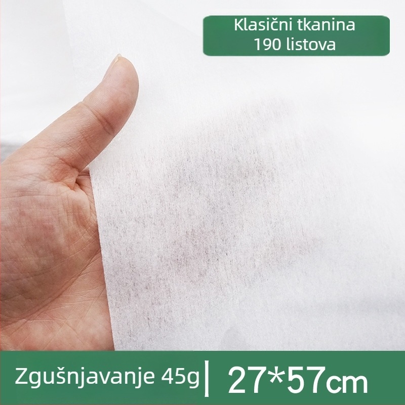 Jednokratna krpa od drvenog celuloze za salone, 40 g upijanja, 190 listova u pakiranju, 25 paketa