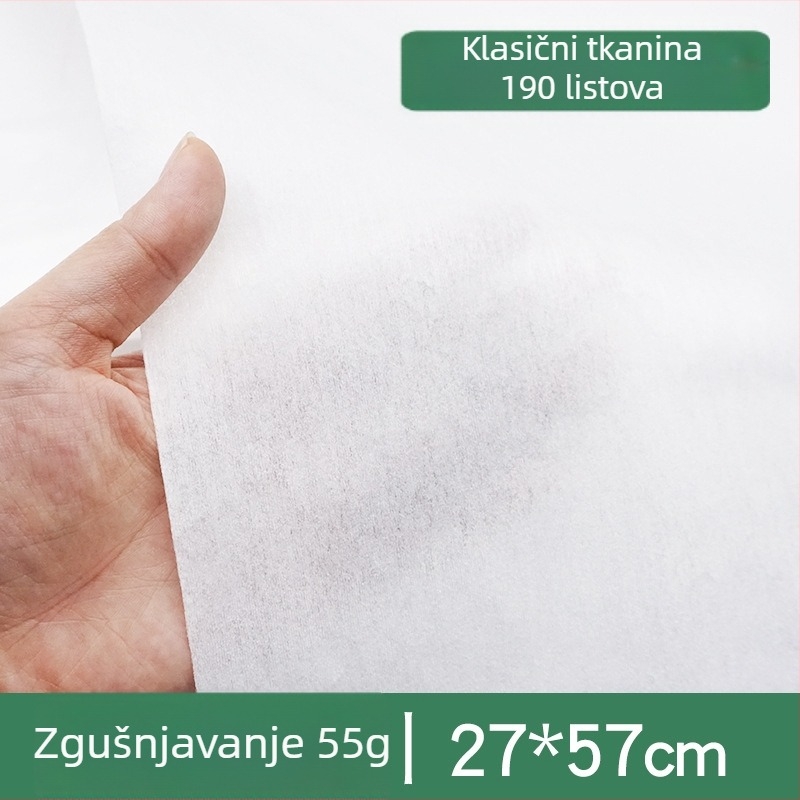 Jednokratna krpa od drvenog celuloze za salone, 40 g upijanja, 190 listova u pakiranju, 25 paketa