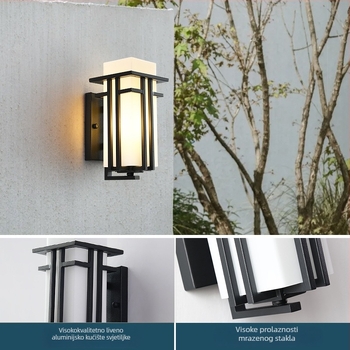 Vanjsko zidno svjetlo u novom kineskom stilu; vodootporno i otporno na hrđu (TD17003, 24 LED, 220V, 3000K, IP44)