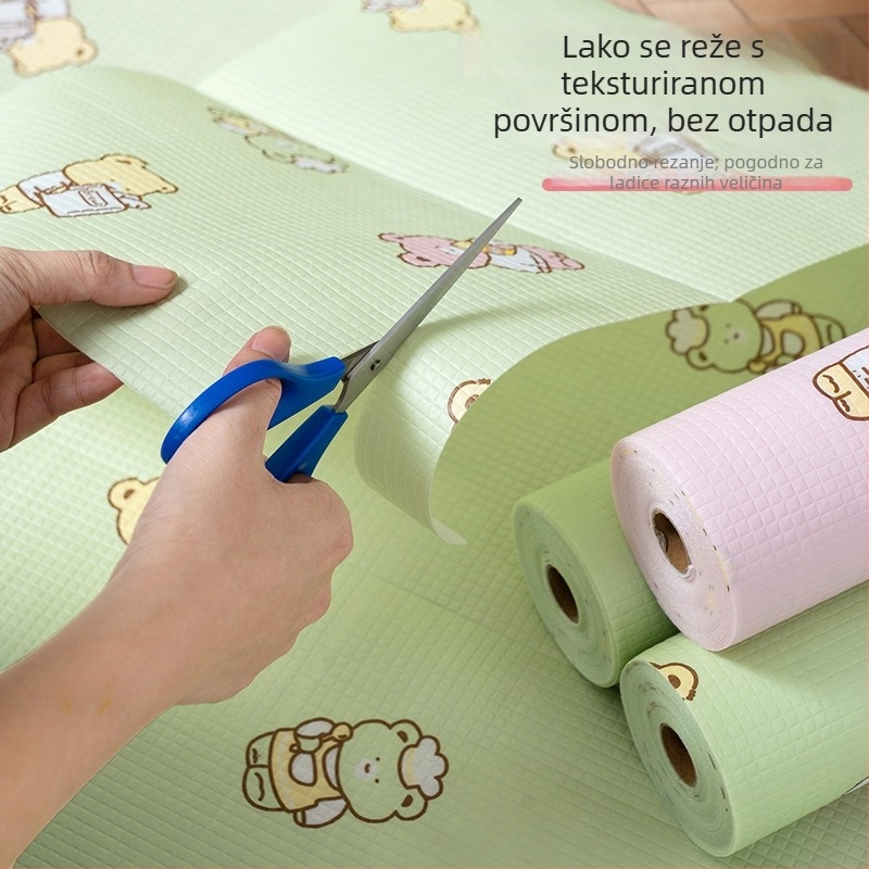 Crtić stil – Podloga za ormariće i kuhinjske ladice – Materijal PE, vodootporni PE pamuk sloj, vlagu otporna podloga