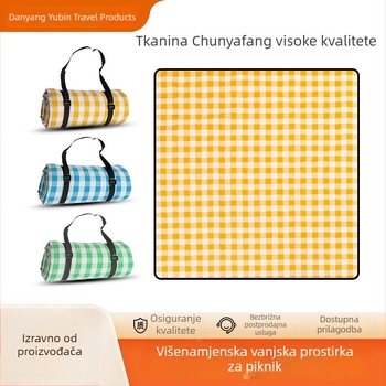 Visokokvalitetna pongee tkanina, udobna i otporna na trošenje za vanjsku piknik podlogu, prijenosna, strojno pranje, otporna na vlagu, ultrazvučna piknik podloga