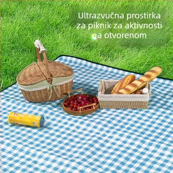 Visokokvalitetna pongee tkanina, udobna i otporna na trošenje za vanjsku piknik podlogu, prijenosna, strojno pranje, otporna na vlagu, ultrazvučna piknik podloga